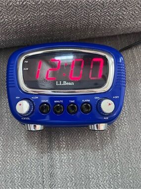 L.L. Bean Blue Digital Clock Radio with Red LED Display